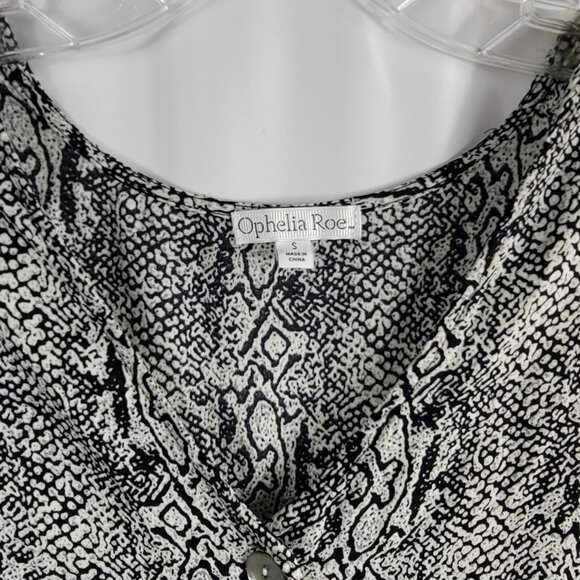 Ophelia Roe Black & Ivory Abstract Print Blouse Women's Size Small NEW - Picture 5 of 14